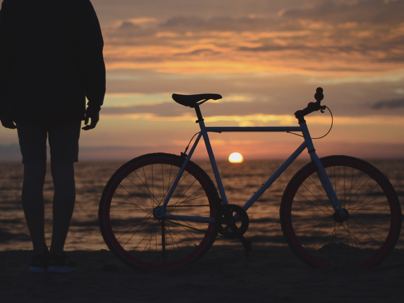 夕日サイクリング