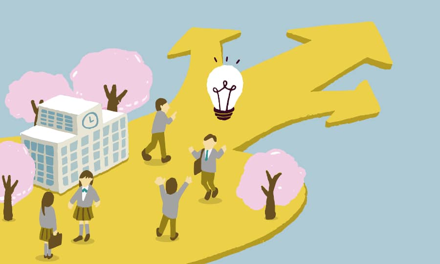 それぞれの進路に進む学生