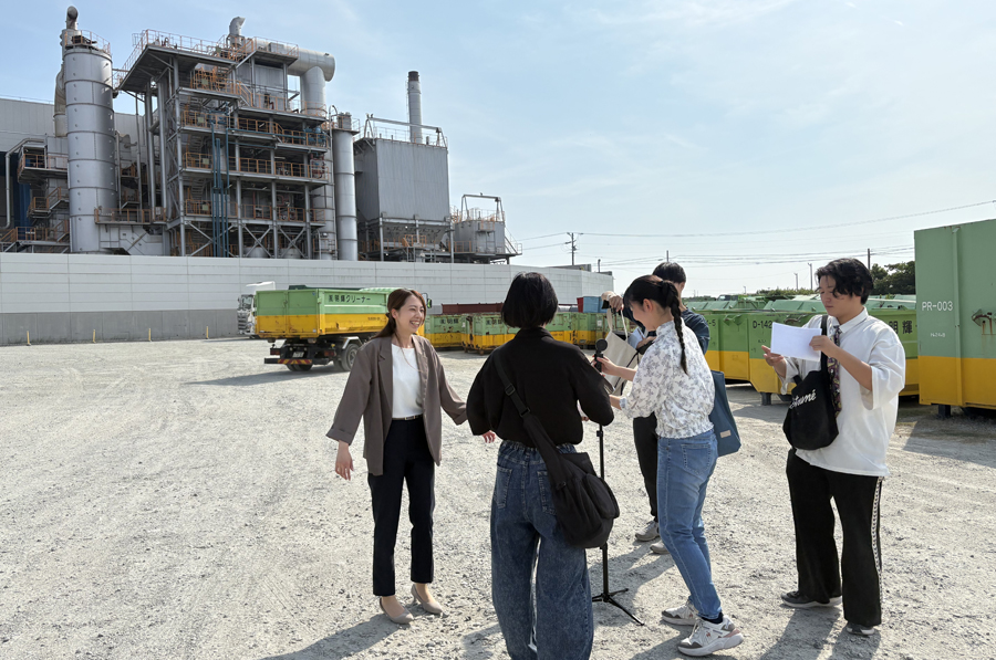 明輝クリーナー取材風景