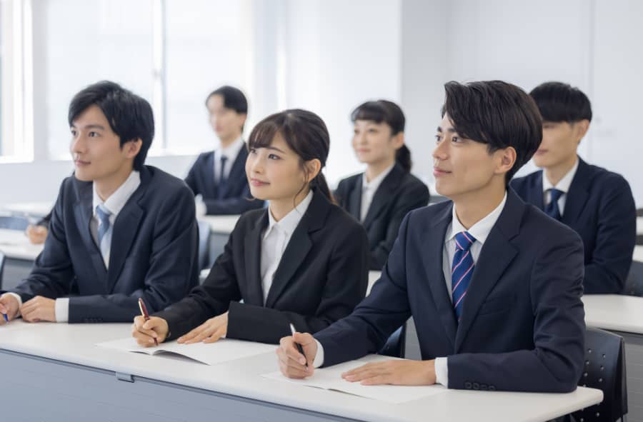 セミナー　スーツを着た若い男女
