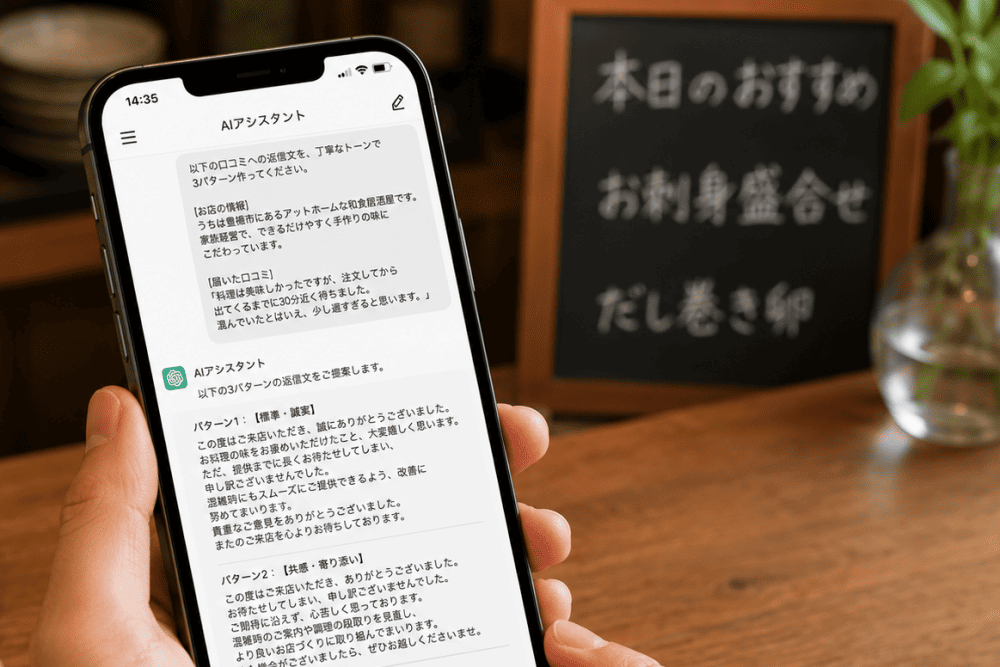 AIで口コミの返信を考える